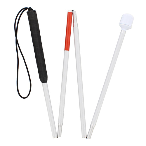 Foldable Blind Person Stick - 49in Reflective Blind Cane Walking Stick