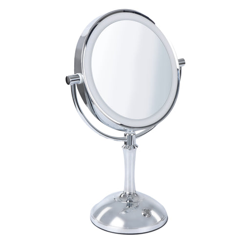 Lighted Makeup Mirror - Standing 1x and 10x Magnifying Mirror