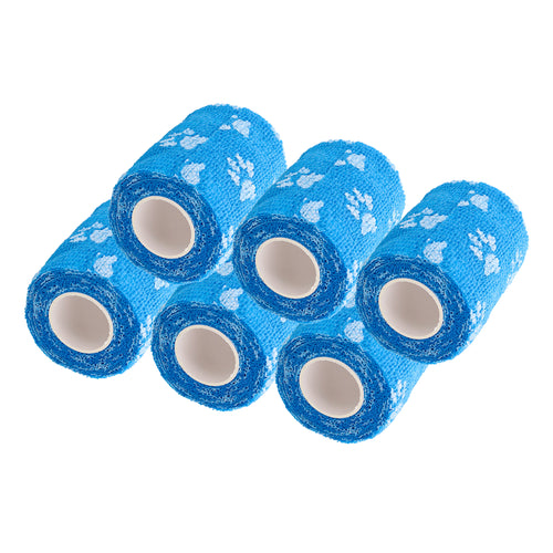Cohesive Bandage Wrap 6pk - 3in x 15ft Blue Pet Bandage Tape