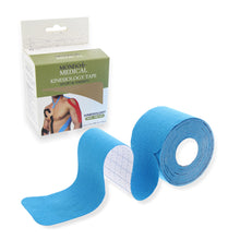 Load image into Gallery viewer, Kinesiology Tape Precut 2inx16ft Body Tape Roll - Blue Athletic Tape
